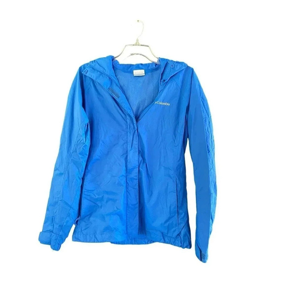 Columbia Womens Lapis Blue Omni-Tech Waterproof Packable Rain Jacket Size Medium - Picture 1 of 5